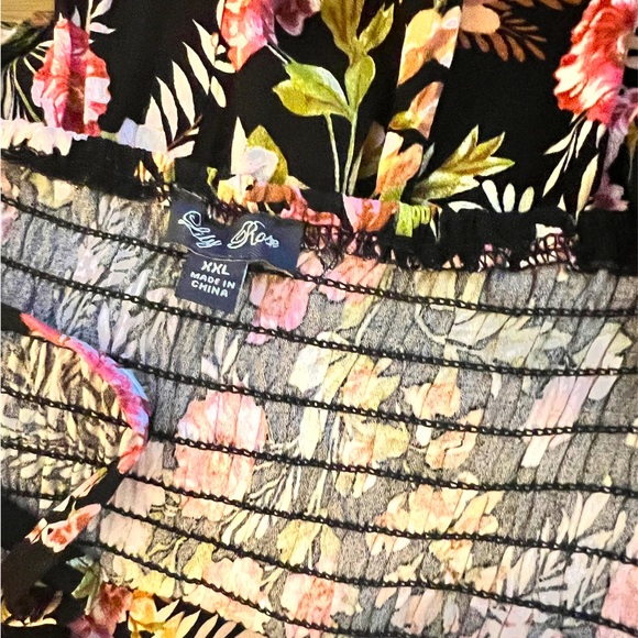 Lily Rose XXL JUNIOR Dress Floral Tropical Dress Spaghetti‎ Strap Sweetheart Top - Picture 3 of 6